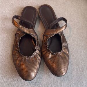 Donald J.‎ Pliner Bronze Leather Ballet Flats